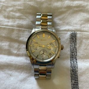 DKNY Ladies Boyfriend Watch in Silver & Gold